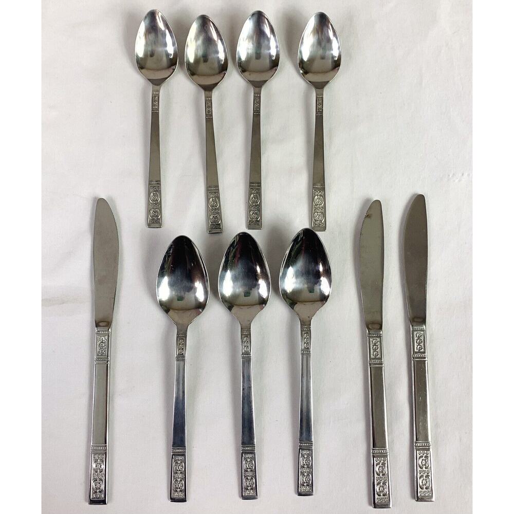 Lifetime Stainless Steel LCU35 Flatware Lot Spoons Knives 10 Pcs